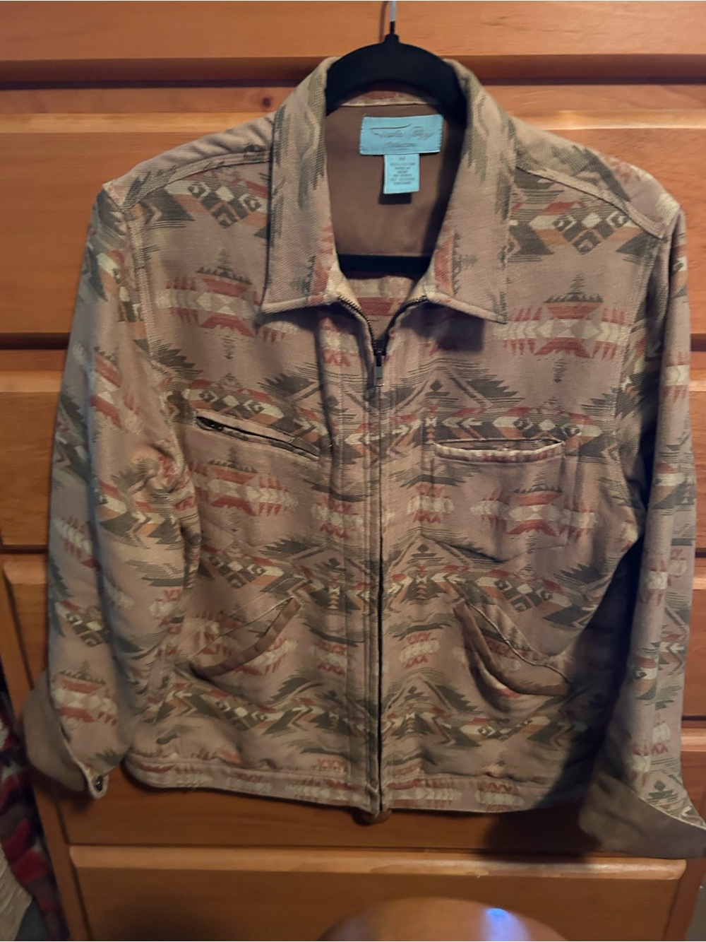 Tasha Polizzi Women's Aztec Pattern Zip-Front Jacket - Tan Multi Medium